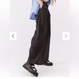 Urban Outfitters Helena Menswear Trouser Pant  wide leg trousers gray Medium